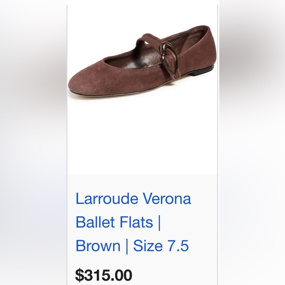 Larroude Chocolate Brown Suede Flats - Picture 7 of 7